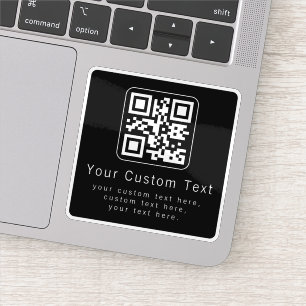 Anpassbarer QR-Code und bearbeitbarer Textbaustein Aufkleber