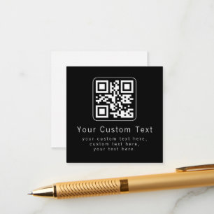Anpassbarer QR-Code und bearbeitbarer Textbaustein Begleitkarte