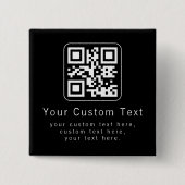 Anpassbarer QR-Code und bearbeitbarer Textbaustein Button (Vorderseite)