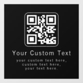 Anpassbarer QR-Code und bearbeitbarer Textbaustein Fensteraufkleber (Blatt)