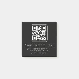Anpassbarer QR-Code und bearbeitbarer Textbaustein Post-it Klebezettel