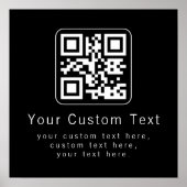 Anpassbarer QR-Code und bearbeitbarer Textbaustein Poster (Vorne)