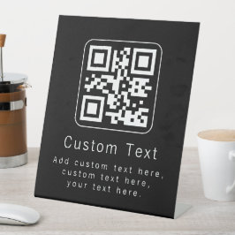Anpassbarer QR-Code und bearbeitbarer Textbaustein Sockelschild