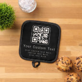Anpassbarer QR-Code und bearbeitbarer Textbaustein Topflappen (Oben Unten)