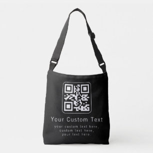 Anpassbarer QR-Code und bearbeitbarer Textbaustein Tragetaschen Mit Langen Trägern