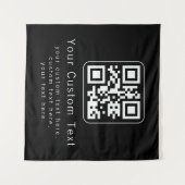 Anpassbarer QR-Code und bearbeitbarer Textbaustein Wandteppich (Vorderseite (Horizontal))