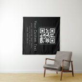 Anpassbarer QR-Code und bearbeitbarer Textbaustein Wandteppich (Beispiel (Horizontal))