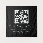 Anpassbarer QR-Code und bearbeitbarer Textbaustein Wandteppich (Vorderseite)