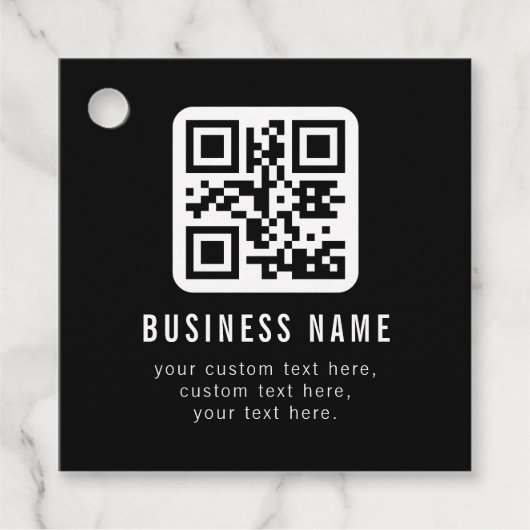 Anpassbarer QR-Code und bearbeitbarer Textdesign Geschenkanhänger (Vorderseite)