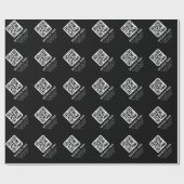 Anpassbarer QR-Code und bearbeitbarer Textdesign Geschenkpapier (Flach)