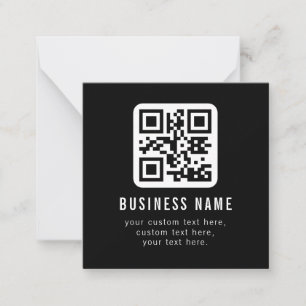 Anpassbarer QR-Code und bearbeitbarer Textdesign Mitteilungskarte