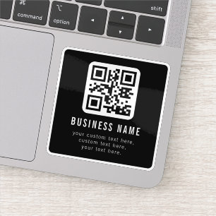 Anpassbarer QR-Code und bearbeitbarer Textentwurf Aufkleber
