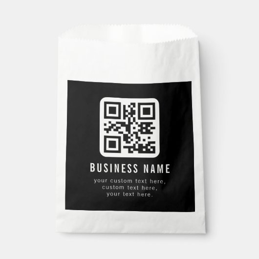 Anpassbarer QR-Code und bearbeitbarer Textentwurf Geschenktütchen (Vorderseite)