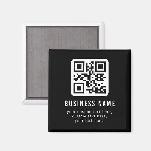 Anpassbarer QR-Code und bearbeitbarer Textentwurf Magnet (Vorderseite/Rückseite)