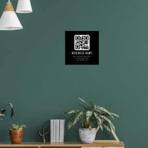 Anpassbarer QR-Code und bearbeitbarer Textentwurf Poster