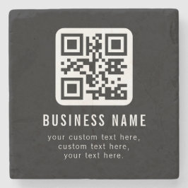 Anpassbarer QR-Code und bearbeitbarer Textentwurf Steinuntersetzer