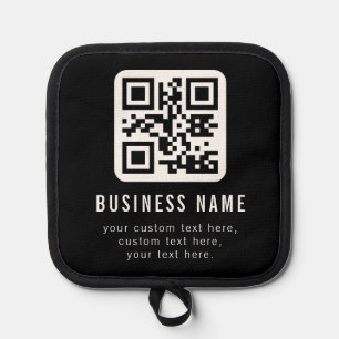 Anpassbarer QR-Code und bearbeitbarer Textentwurf Topflappen