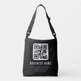 Anpassbarer QR-Code und bearbeitbarer Textentwurf Tragetaschen Mit Langen Trägern