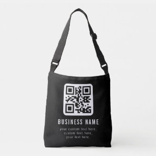 Anpassbarer QR-Code und bearbeitbarer Textentwurf Tragetaschen Mit Langen Trägern