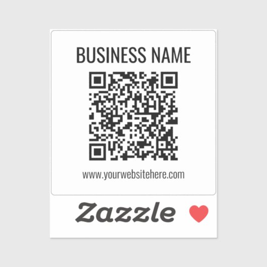 Anpassbarer QR-Code und Geschäftsname Aufkleber (Blatt)