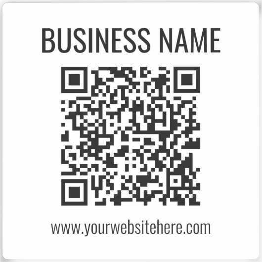 Anpassbarer QR-Code und Geschäftsname Aufkleber (Vorderseite)