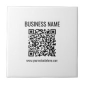 Anpassbarer QR-Code und Geschäftsname Fliese (Vorderseite)