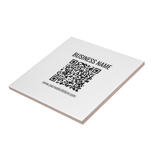 Anpassbarer QR-Code und Geschäftsname Fliese (Seite)