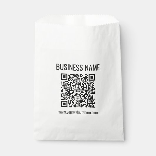 Anpassbarer QR-Code und Geschäftsname Geschenktütchen (Vorderseite)