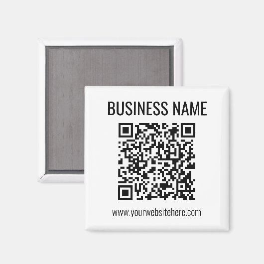 Anpassbarer QR-Code und Geschäftsname Magnet (Vorderseite/Rückseite)