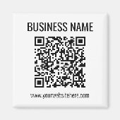 Anpassbarer QR-Code und Geschäftsname Magnet (Vorne)