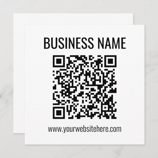 Anpassbarer QR-Code und Geschäftsname Mitteilungskarte (Vorne/Hinten)