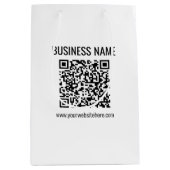 Anpassbarer QR-Code und Geschäftsname Mittlere Geschenktüte (Vorderseite)