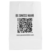 Anpassbarer QR-Code und Geschäftsname Mittlere Geschenktüte (Rückseite)