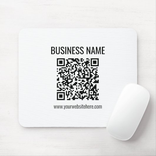 Anpassbarer QR-Code und Geschäftsname Mousepad (Mit Mouse)