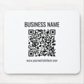 Anpassbarer QR-Code und Geschäftsname Mousepad (Vorne)