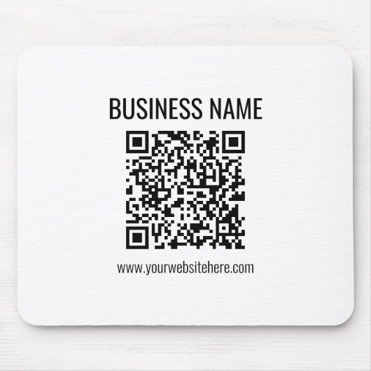 Anpassbarer QR-Code und Geschäftsname Mousepad (Vorne)