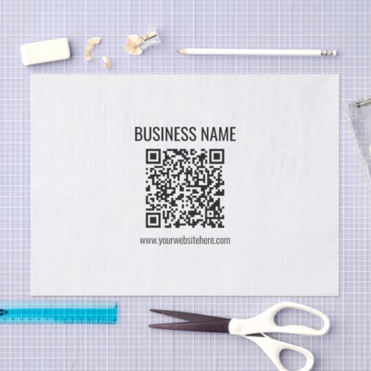 Anpassbarer QR-Code und Geschäftsname Seidenpapier (Handwerk)