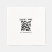 Anpassbarer QR-Code und Geschäftsname Serviette (Vorderseite)