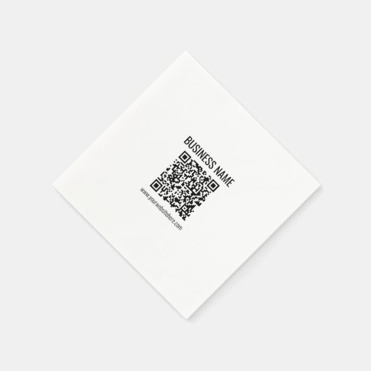 Anpassbarer QR-Code und Geschäftsname Serviette (Ecke)