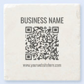 Anpassbarer QR-Code und Geschäftsname Steinuntersetzer