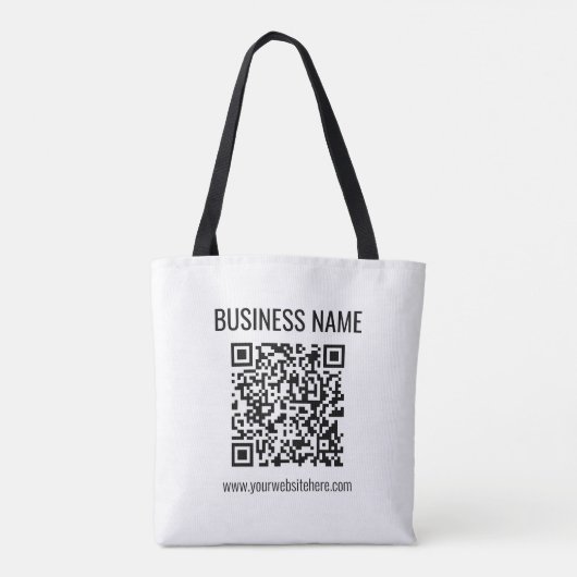 Anpassbarer QR-Code und Geschäftsname Tasche (Rückseite)