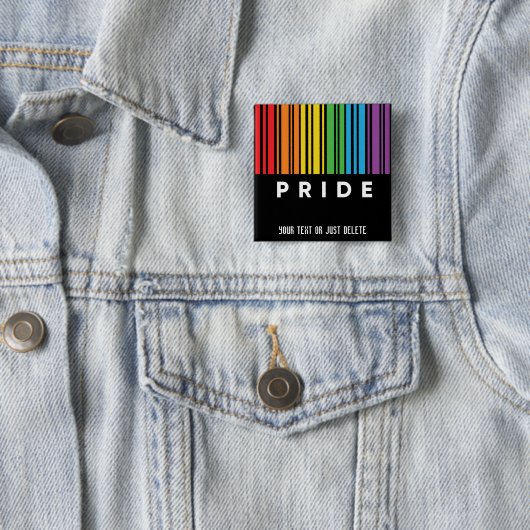 Anpassbarer Regenbogen-Barcode LGBTQIA+ Button (Beispiel)