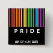 Anpassbarer Regenbogen-Barcode LGBTQIA+ Button (Vorderseite)