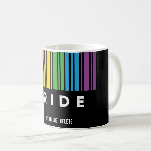 Anpassbarer Regenbogen-Barcode LGBTQIA+ Kaffeetasse (VorderseiteRechts)