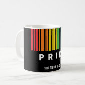 Anpassbarer Regenbogen-Barcode LGBTQIA+ Kaffeetasse (Vorderseite Links)