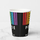 Anpassbarer Regenbogen-Barcode LGBTQIA+ Pappbecher (Rechts)