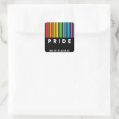 Anpassbarer Regenbogen-Barcode LGBTQIA+ Quadratischer Aufkleber (Tasche)