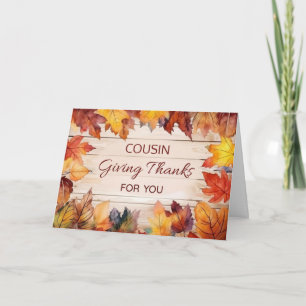 Anpassbarer Relationship Cousin Erntedank Karte