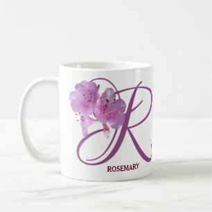 Anpassbarer Rosmarin-Name rosa Rosenblumen Boho Kaffeetasse
