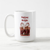 Anpassbarer roter Weihnachts-Fotomug Kaffeetasse (Links)